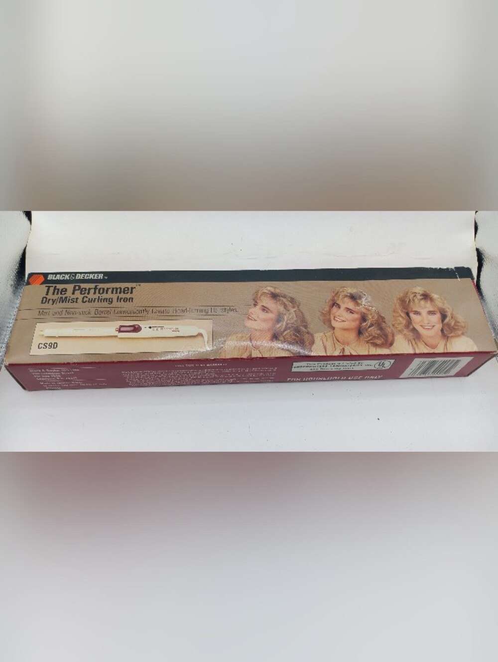 NOS Vintage Black & Decker The Performer Dry Mist Curling Iron CS9D